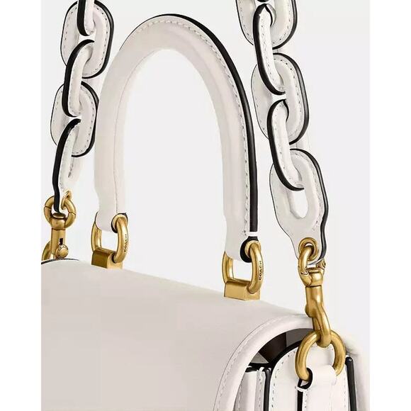 NWT Coach Rogue Top Handle Bag Brass/Chalk Glove tanned Leather CP135 - Picture 16 of 16